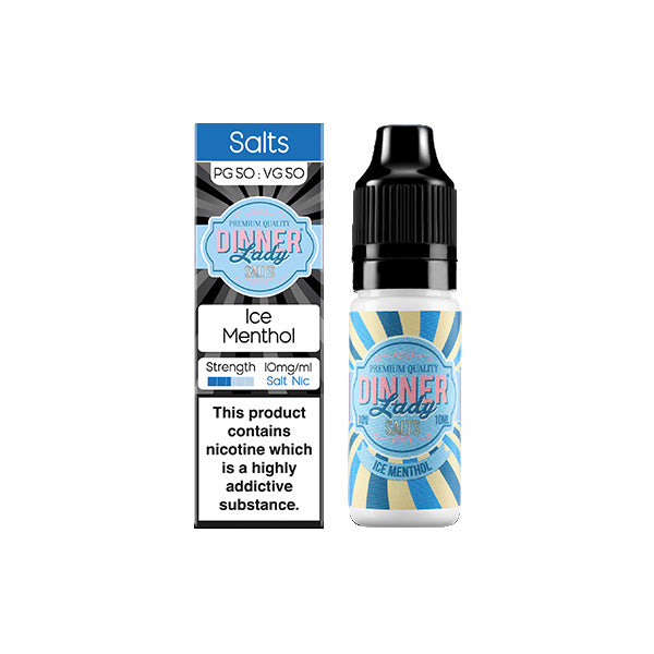 10mg Dinner Lady Menthol Salts 10ml Nic Salts (50VG/50PG)