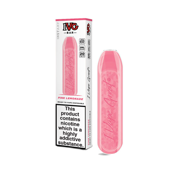 20mg I VG Bar 600 Puffs Disposable Vape