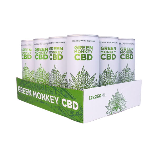 12 x Green Monkey 10mg CBD Original Sparkling Drink 250ml (BUY 1 GET 1 FREE)