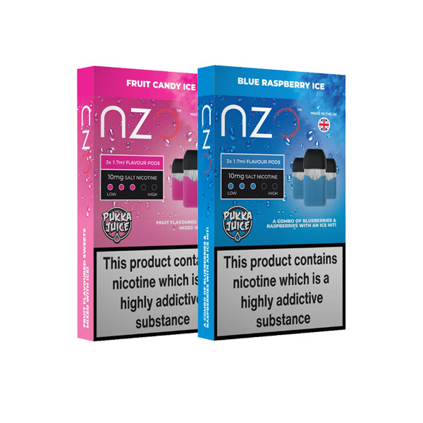 NZO 10mg Pukka Juice Salt Cartridges with Red Liquids Nic Salt (50VG/50PG)