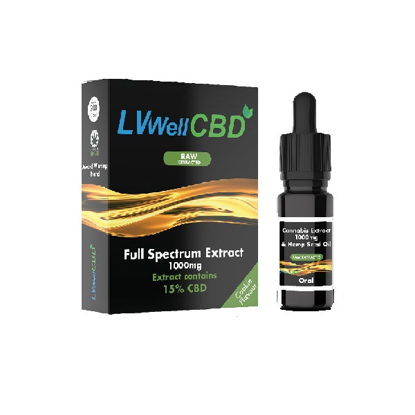 LVWell CBD 1000mg 10ml Raw Cannabis Oil