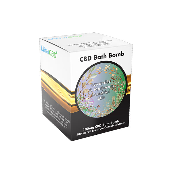 LVWell CBD 100mg CBD Bath Bomb - Lavender and Marjoram