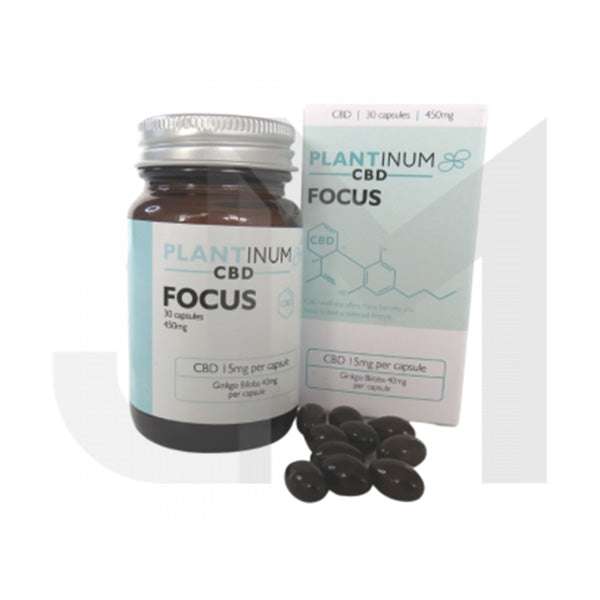 Plantinum CBD 450mg CBD Focus Soft Gel Capsules - 30 Caps