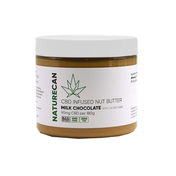 Naturecan 90mg CBD 180g Nut Butter Milk Chocolate with Cacao Nibs