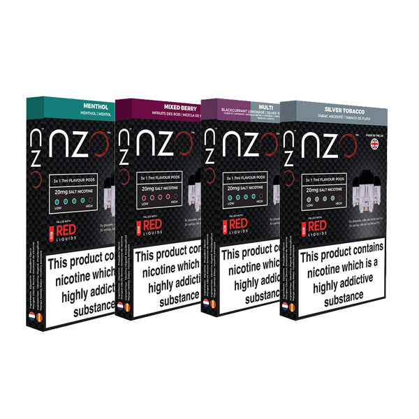 NZO 10mg Salt Cartridges with Red Liquids Nic Salt (50VG/50PG)