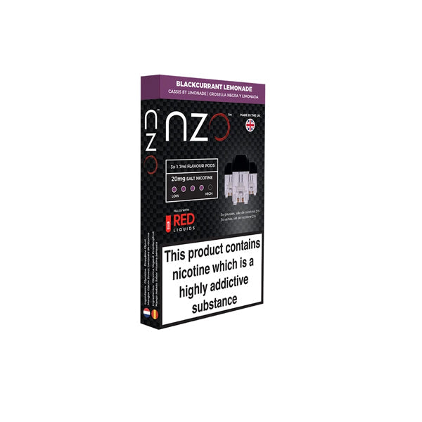 NZO 10mg Salt Cartridges with Red Liquids Nic Salt (50VG/50PG)