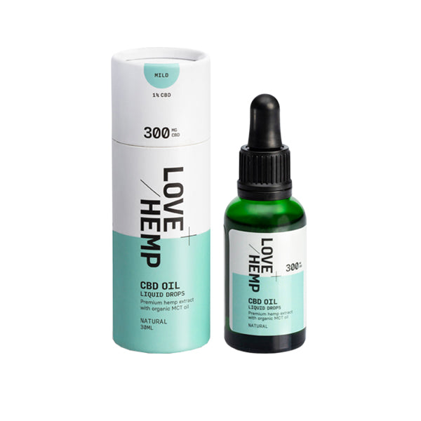 Love Hemp 300mg Natural 1% CBD Oil Drops - 30ml