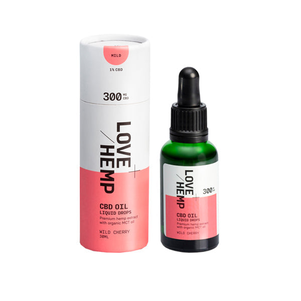 Love Hemp 300mg Wild Cherry 1% CBD Oil Drops - 30ml