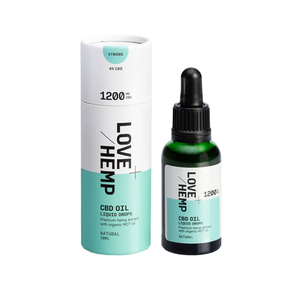 Love Hemp 1200mg Natural 4% CBD Oil Drops - 30ml