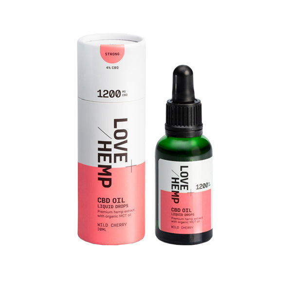 Love Hemp 1200mg Wild Cherry 4% CBD Oil Drops - 30ml