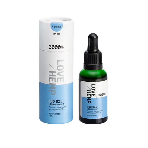 Love Hemp 3000mg Peppermint 10% CBD Oil Drops - 30ml