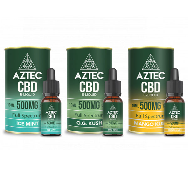 Aztec CBD 500mg CBD Vaping Liquid 10ml (50PG/50VG)