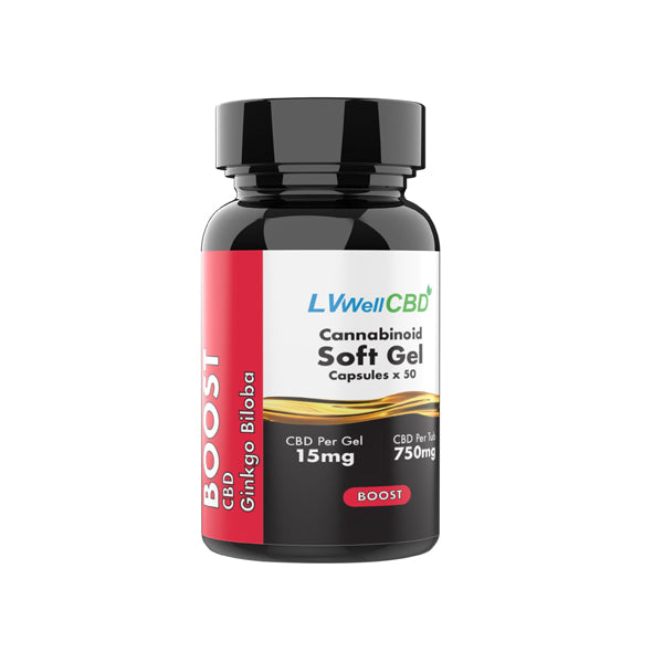 LVWell CBD 750mg CBD Soft Gel Capsules Boost - 50 Caps