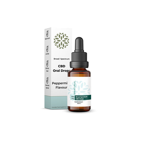 Bnatural 600mg Broad Spectrum CBD Peppermint Oral Drops - 10ml