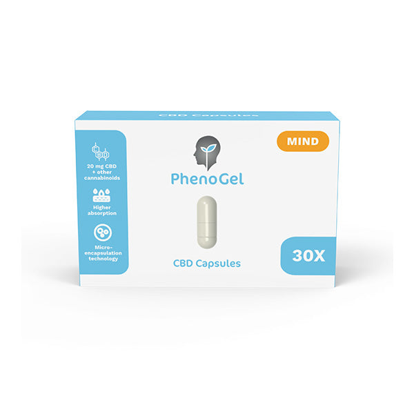 PhenoGel Mind 600mg CBD Capsules - 30 Caps