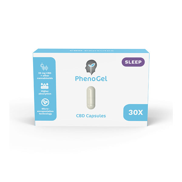 PhenoGel Sleep 600mg CBD Capsules - 30 Caps