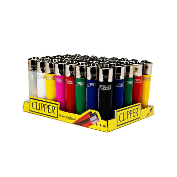 40 Clipper Solid Colour Refillable Classic Lighters - CP115UKH