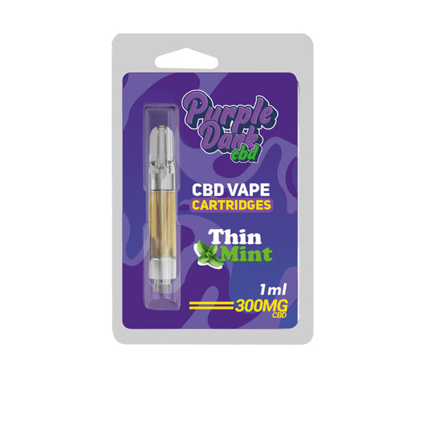 Purple Dabz CBD Vape Cartridges 300 & 600 MG - Thin Mint (BUY 1 GET 1 FREE)