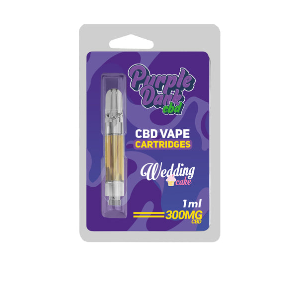 Purple Dabz CBD Vape Cartridges 300 & 600 MG - Wedding Cake (BUY 1 GET 1 FREE)