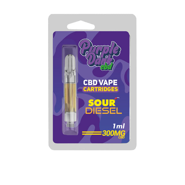 Purple Dabz CBD Vape Cartridges 300 & 600 MG - Sour Diesel (BUY 1 GET 1 FREE)